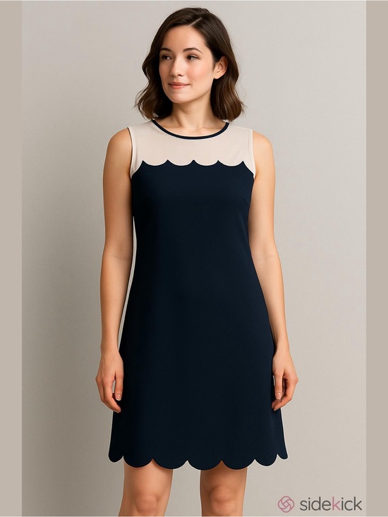 J. Crew Dresses & Skirts - J. Crew Black and White Scalloped Mini Dress size 14